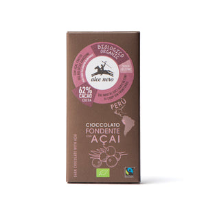 Zartbitterschokolade 62% mit Açai-Beeren aus biologischem Anbau - CFA050